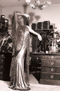 Robe 1930, garniture dentelle metallique