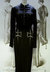 Short dress 1930's style, in black crepe with embroidered black bows